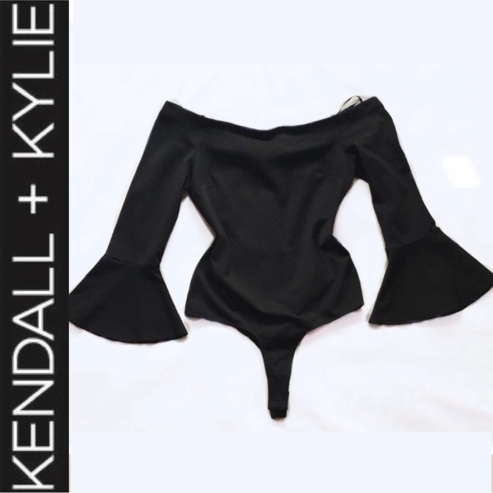 KENDALL + KYLIE Off Shoulder Black Bodysuit